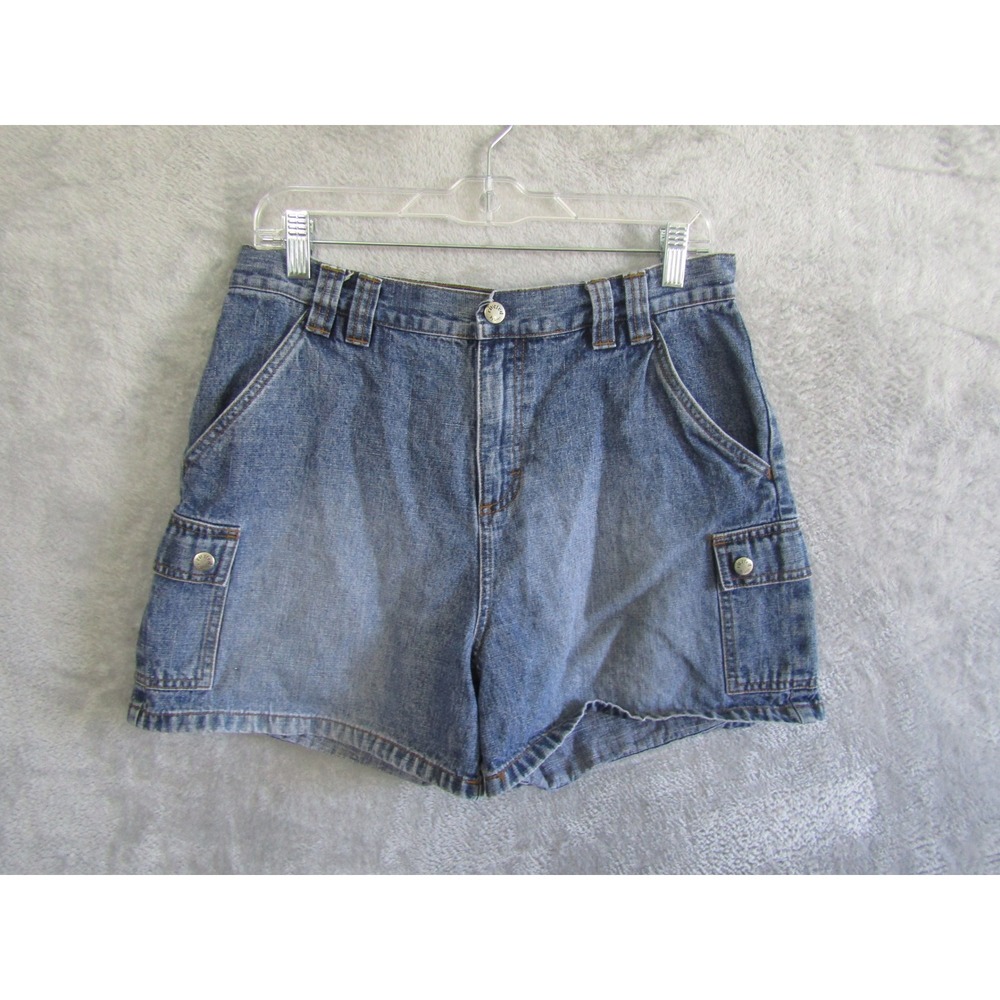 Riveted by Lee Womens‎ Blue Denim Cargo Shorts High Rise Size 10M